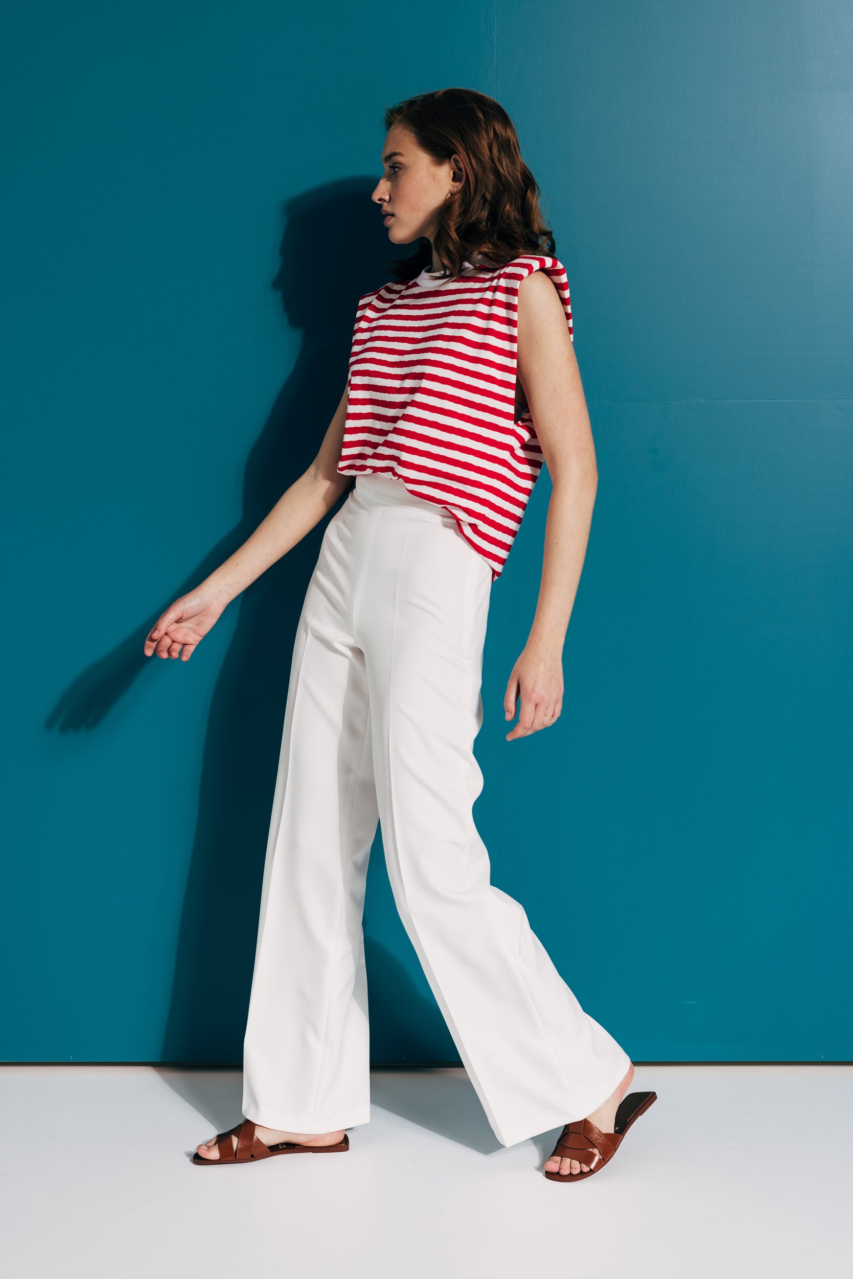 Long flowing trousers in white