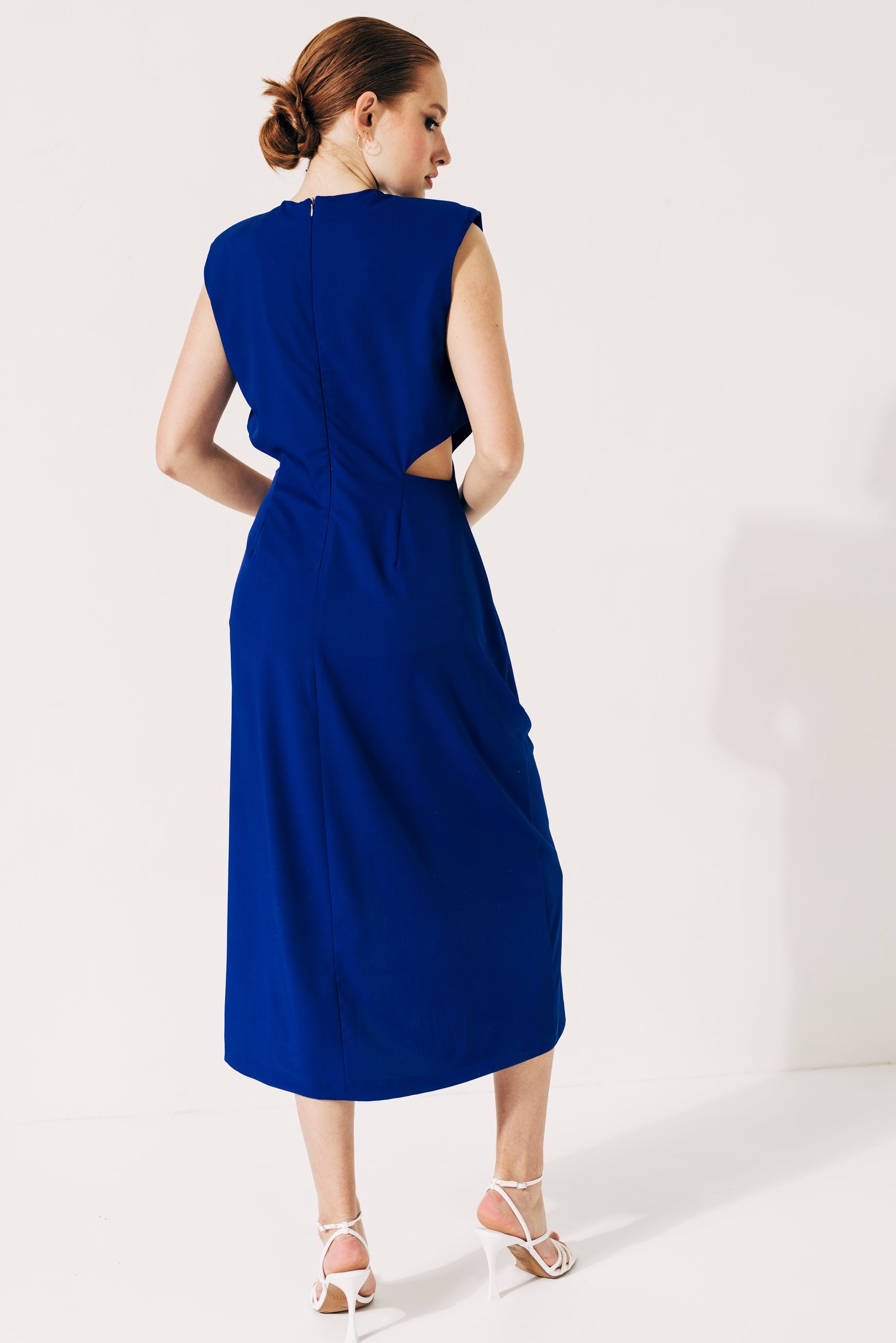 Midi dress with cut-out detail