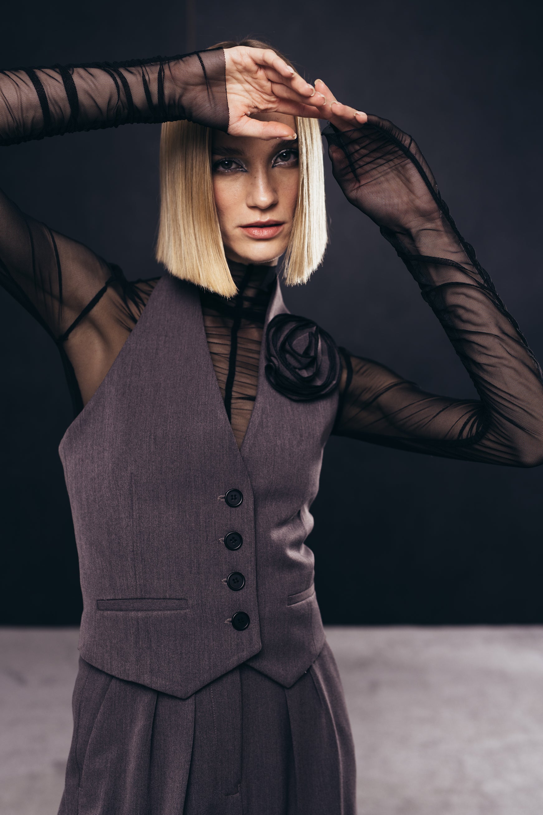 Suit waistcoat with flower detail