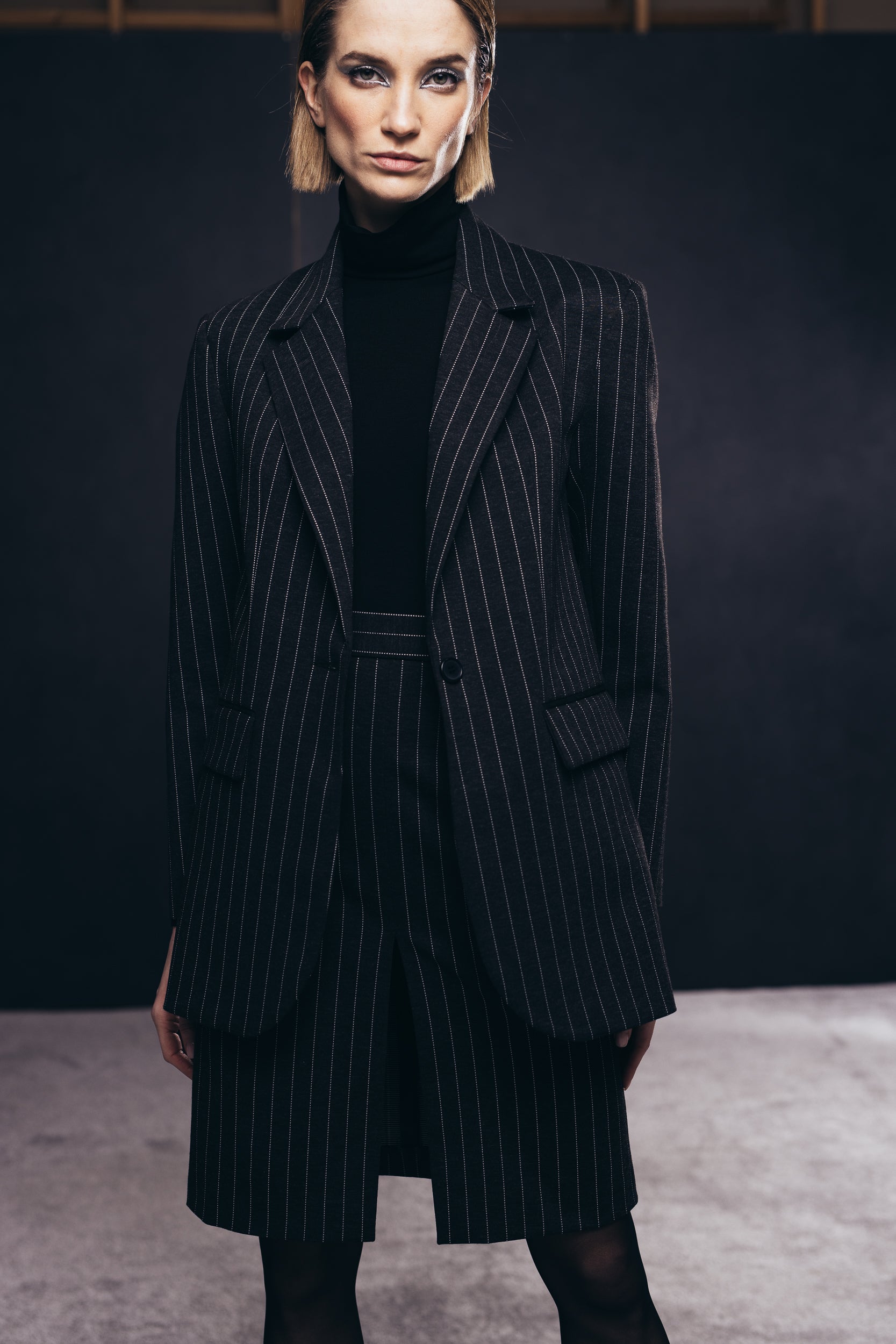 Straight oversize blazer in pinstripe