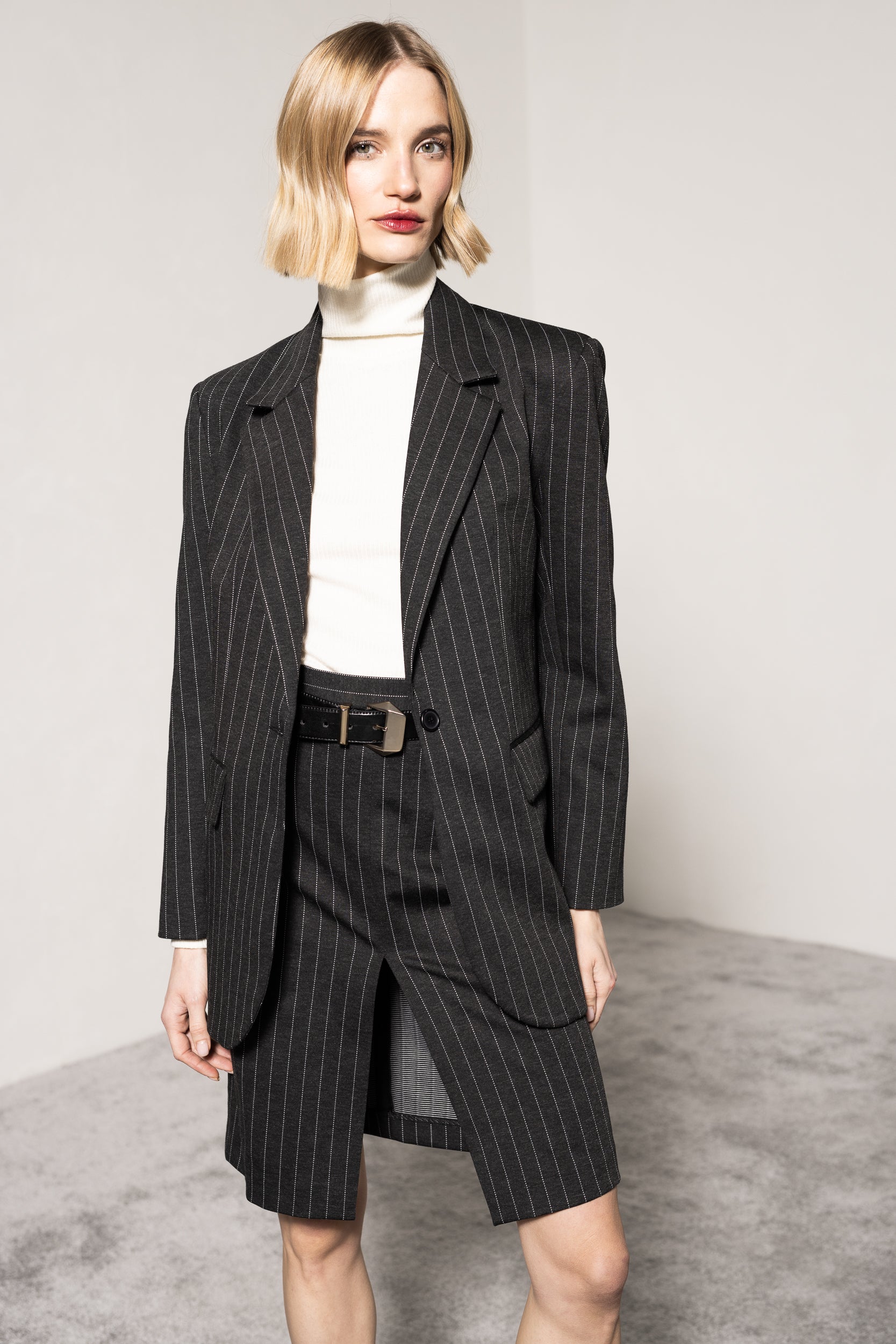 Straight oversize blazer in pinstripe